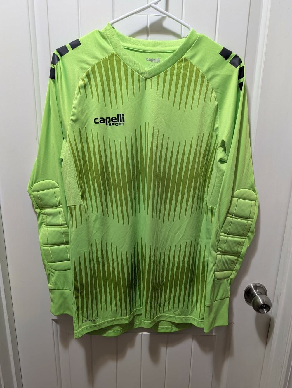 Capelli Sport Youth XL Unisex Soccer Jersey Long Sleeve Padded Elbows Neon Green